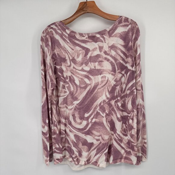 Chicos 1 Womens Abstract-Print Bateau-Neck Pullover Sweater Size medium Mauve - Picture 12 of 13